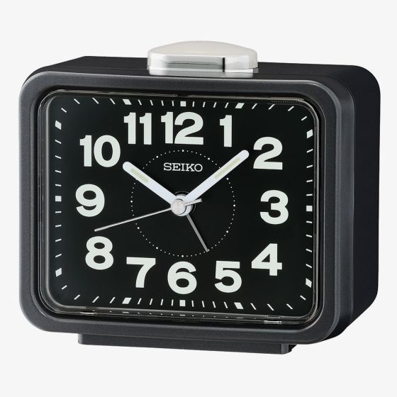 Seiko Retro Black Bell Alarm Clock QHK062K