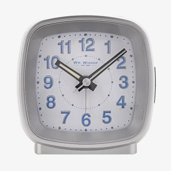 Hometime Silver Cushion Shaped Alarm Clock 5205S