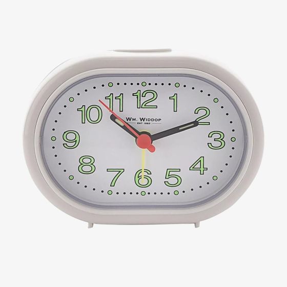 Hometime White Oval Beep Alarm Clock 5155W