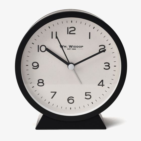 WM Widdop Black Flat Base Alarm Clock 5376B