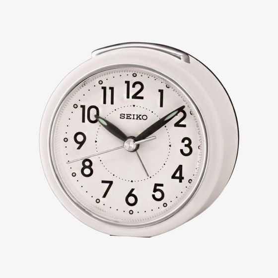 Seiko Clocks White Beep Alarm Clock QHE125W