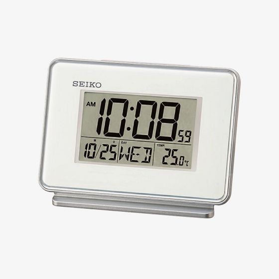 Seiko Clocks White Digital Dual Alarm Clock QHL068W