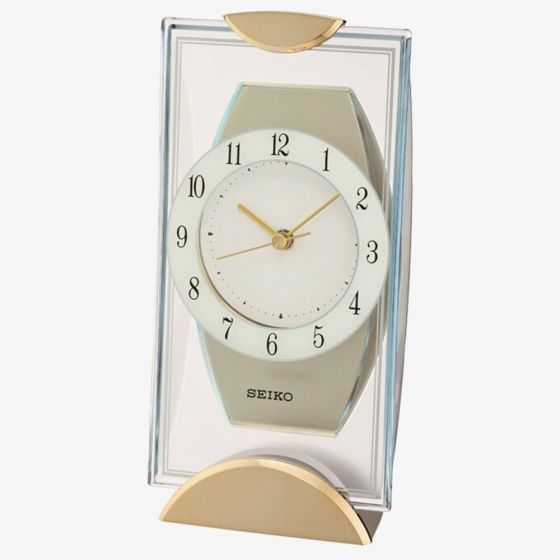 Seiko Clocks Gold Mantel Clock QXG146G