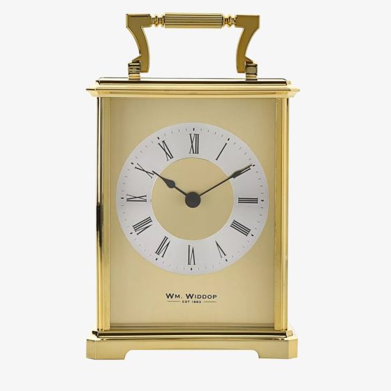 WM Widdop Two-Tone Gilt Dial Carriage Clock W4306