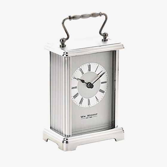 WM Widdop Silver Gilt Dial Carriage Clock W4312