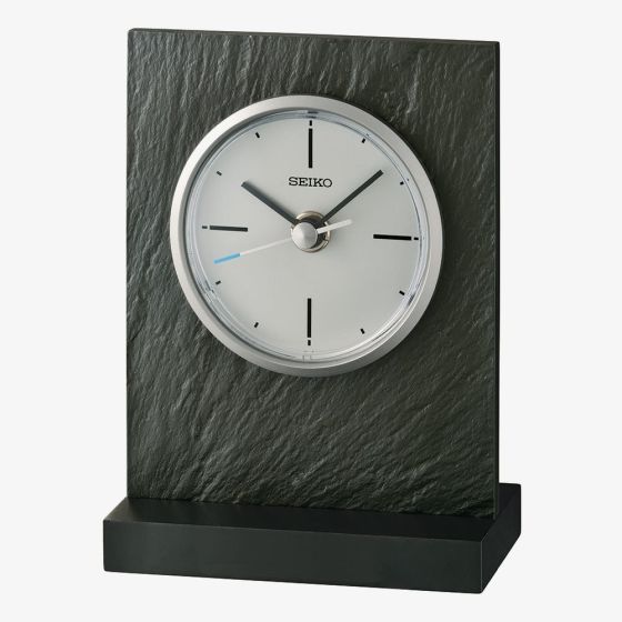 Seiko Black Slate White Dial Mantel Clock QXG153N