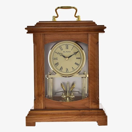 Brown Wooden Lantern Style Mantel Clock W2006