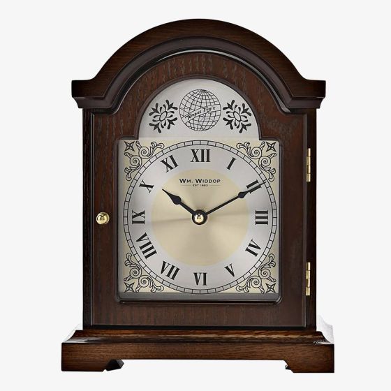 Brown Wooden Arch Mantel Clock W2619