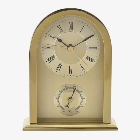 WM Widdop Arched Gold Mantel Alarm Clock W2844