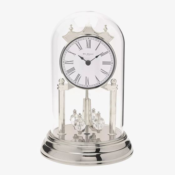Silver Rotating Pendulum Anniversary Clock W2955
