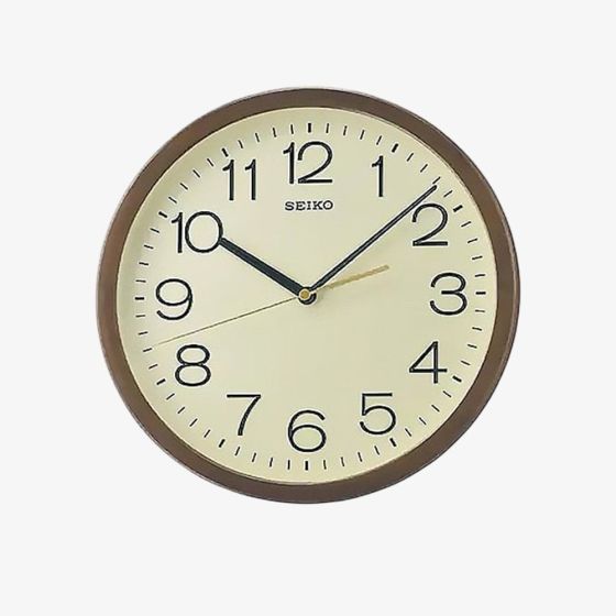 Seiko Brown Round Wall Clock QXA808B