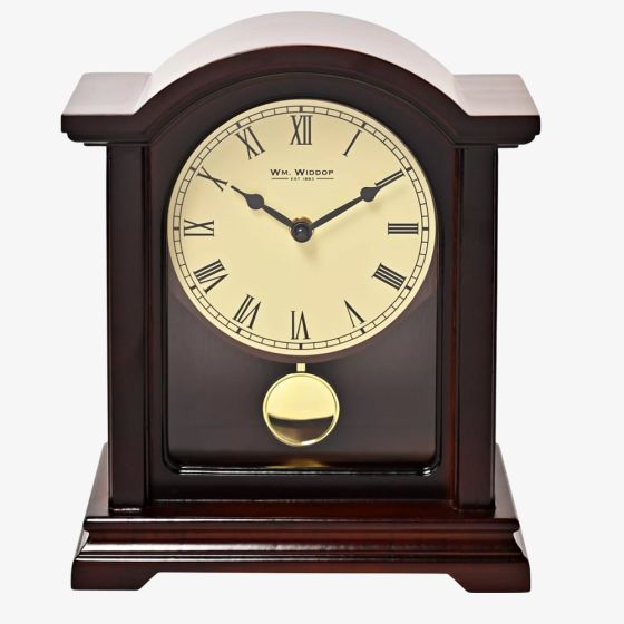 WM Widdop Wooden Broken Arch Pendulum Clock W3415