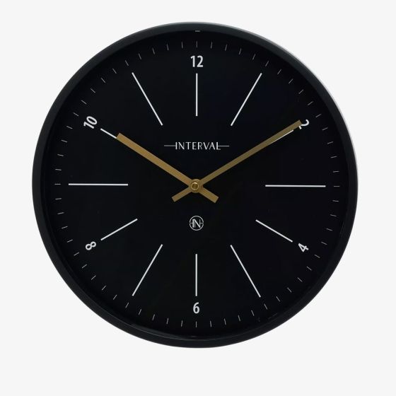 Interval Metal Black Wall Clock W9849B