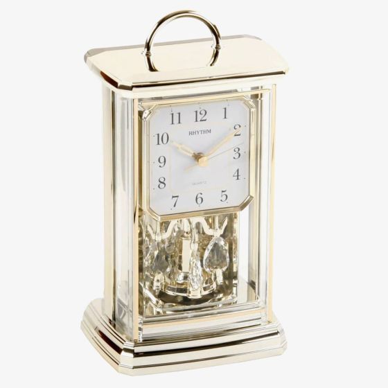 Rhythm Gold Tone Gilt Oblong Mantel Clock 4SG771WR18