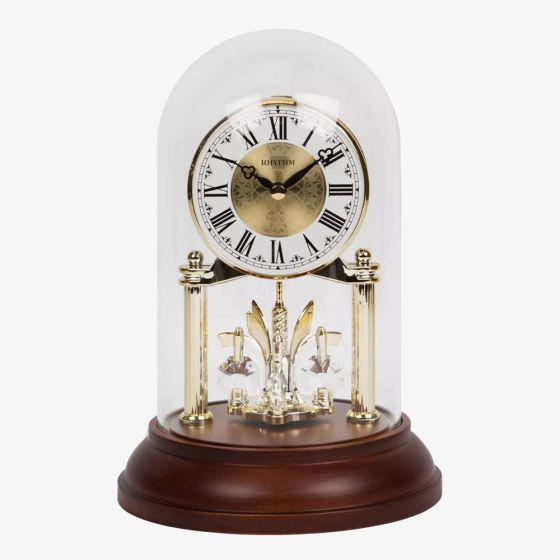 Rhythm Anniversary Wooden Base Mantel Clock CRG121NR06