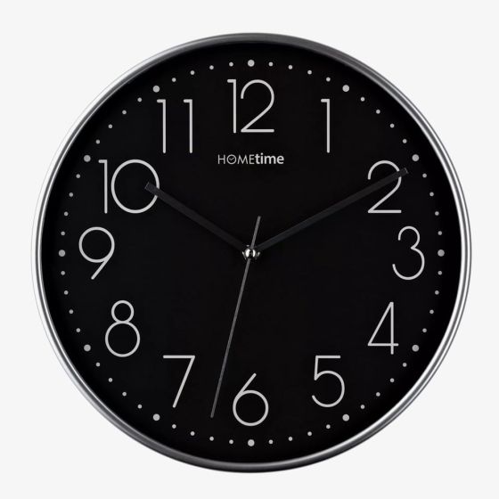Hometime Round Black 12 Inch Wall Clock W8033