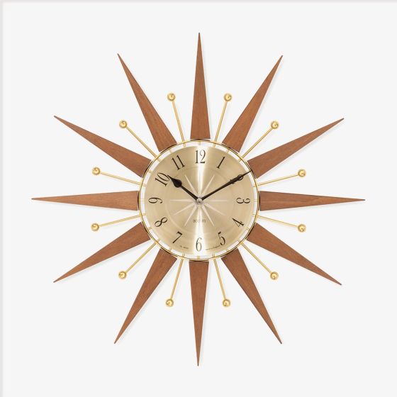 Acctim Wolcott Sun Brass Walnut Wall Clock 29506