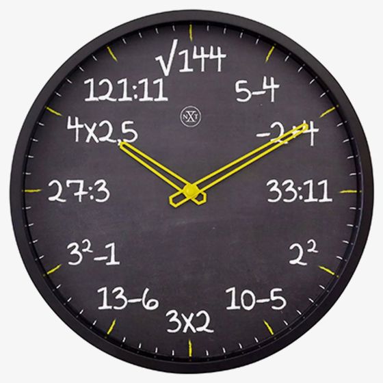 Nextime Maths Black Wall Clock NT125
