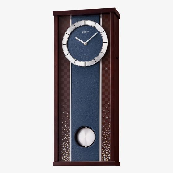 Seiko Silver Pendulum Musical Wooden Wall Clock QXM608B