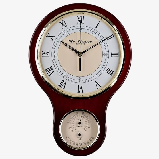 Thermometer Hygrometer Brown Wooden Clock W7929