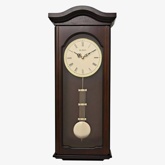 Dark Walnut Finish Wooden Pendulum Wall Clock W9904