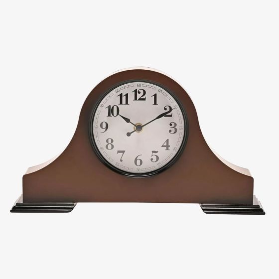 Hometime White Dial Brown Mantel Clock W3016