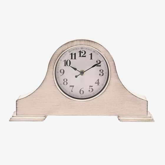 Hometime Vintage Style White Mantel Clock W3017