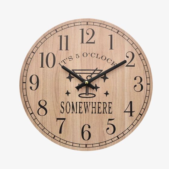 Hometime Its 5 Oclock Somewhere Wall Clock W802203 (Assorted 3)