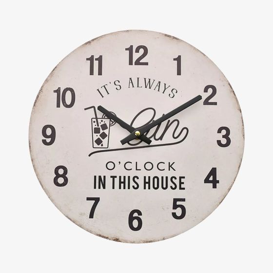 Hometime Its Always Gin OClock Wall Clock W802203 (Assorted 4)