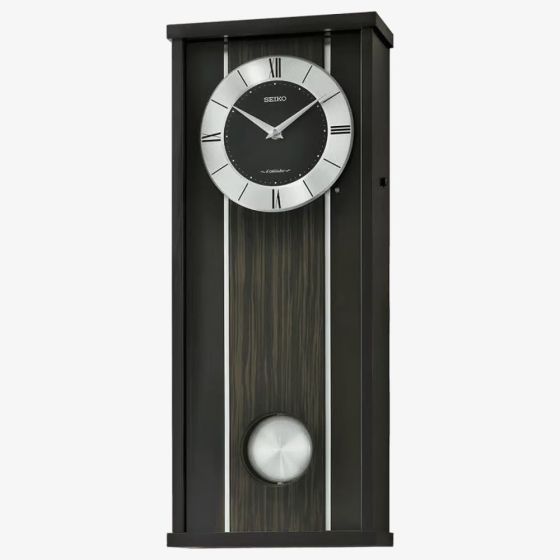 Seiko Clocks Traditional Pendulum Black Musical Wall Clock QXM396K