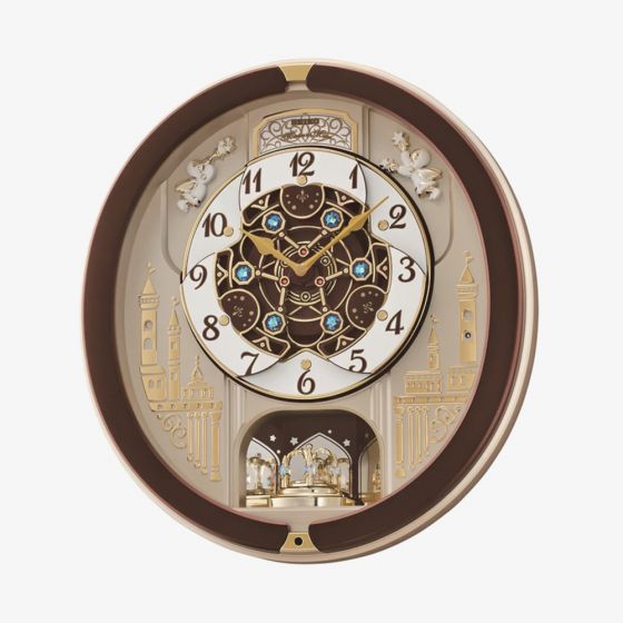 Seiko Clocks Brown Melody In Motion Musical Wall Clock QXM291B