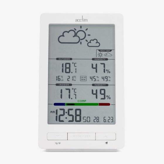 Acctim Skyler White Digital Barometer Clock 16162