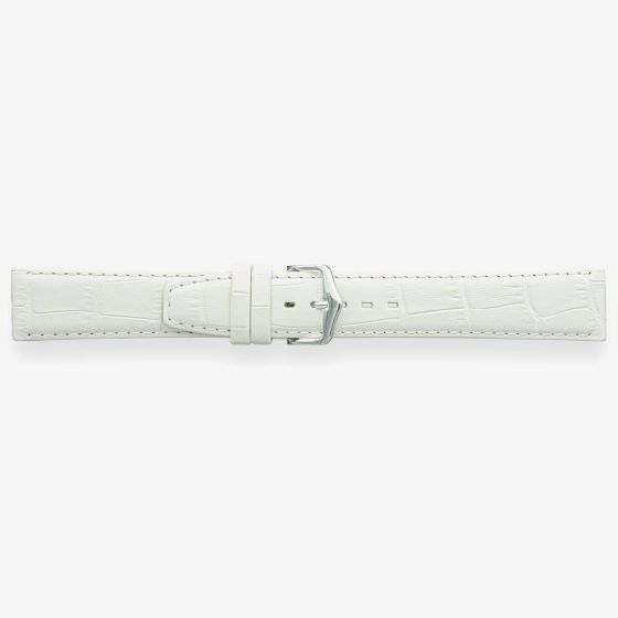 Darlena Lulworth White Leather Silver Buckle Watch Strap 1209