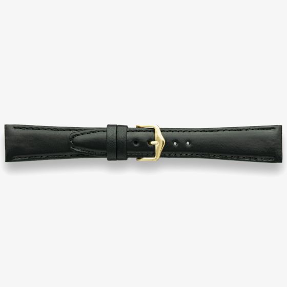 Darlena Montrose Black Leather Gold Buckle Watch Strap 1217