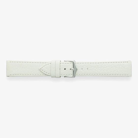 Darlena York White Anti Allergy Leather Watch Strap LS1302 WHT SS