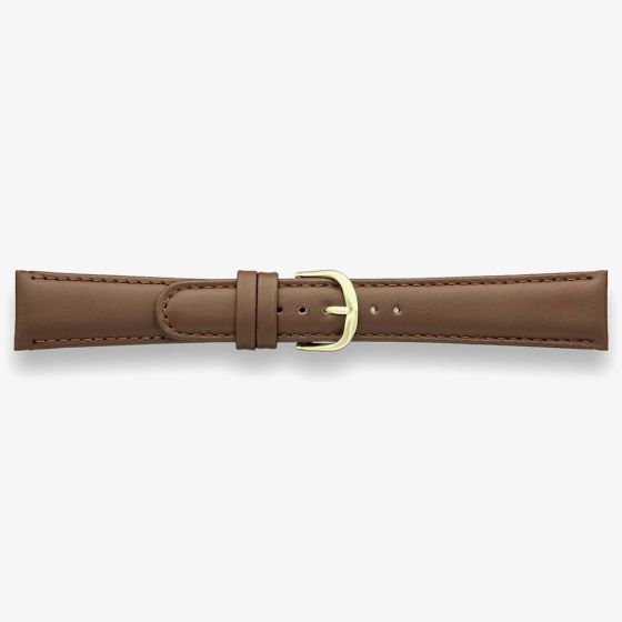 Darlena Newbury Brown Leather Gold Buckle Watch Strap 1002