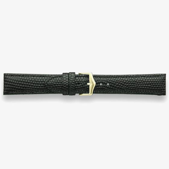 Darlena Chester Black Leather Gold Buckle Watch Strap 1203
