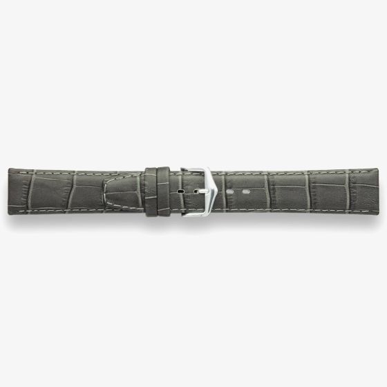 Darlena Lulworth Grey Leather Silver Buckle Watch Strap 1209
