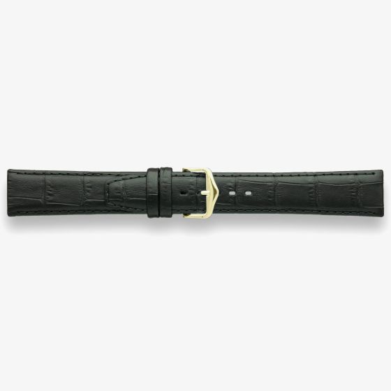 Darlena Lulworth Black Leather Gold Buckle Watch Strap 1209