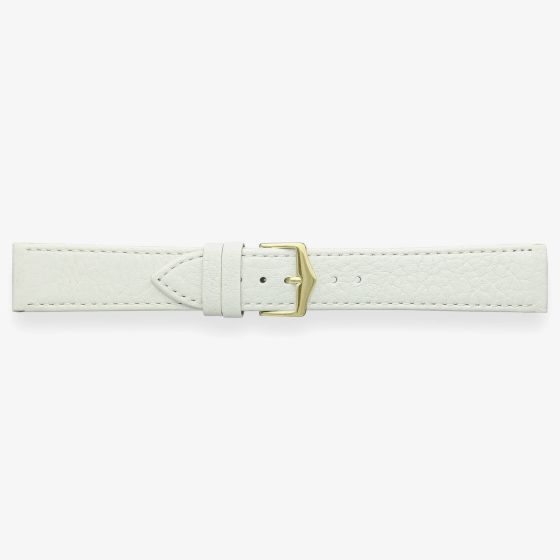Darlena York White Leather Gold Buckle Watch Strap 1302