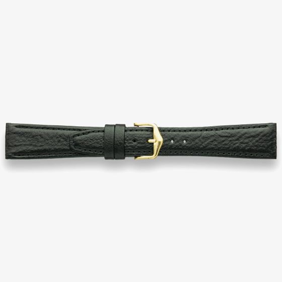 Darlena Grantham Black Leather Gold Buckle Watch Strap 1304