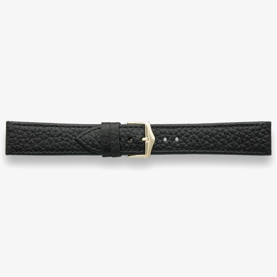 Darlena York Black Leather Gold Buckle Watch Strap 1302