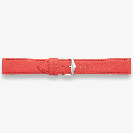 Darlena York Red Leather Silver Buckle Watch Strap 1302