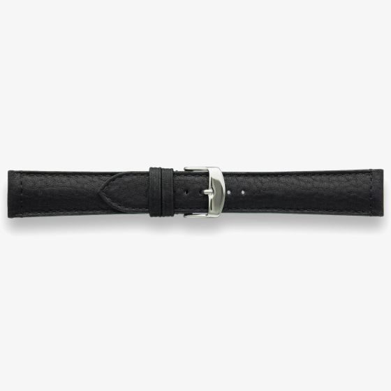 Darlena Woking Black Leather Silver Buckle Watch Strap 1371