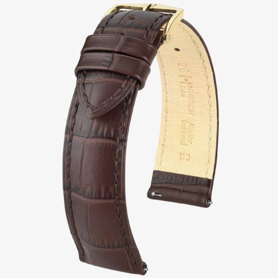 HIRSCH Duke Long Brown Leather Watch Strap 01028010-1