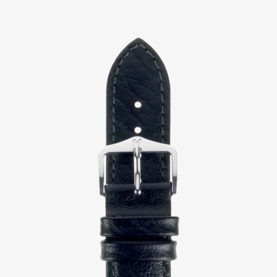 HIRSCH Highland Medium Black Leather Watch Strap 04302150-2