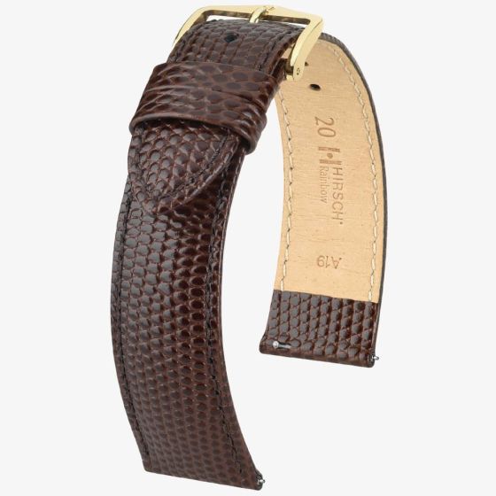 HIRSCH Rainbow Medium Brown Leather Watch Strap 12302610-1