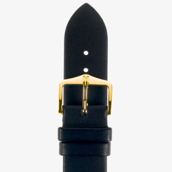 HIRSCH Italocalf Medium Black Leather Watch Strap 17802050-1