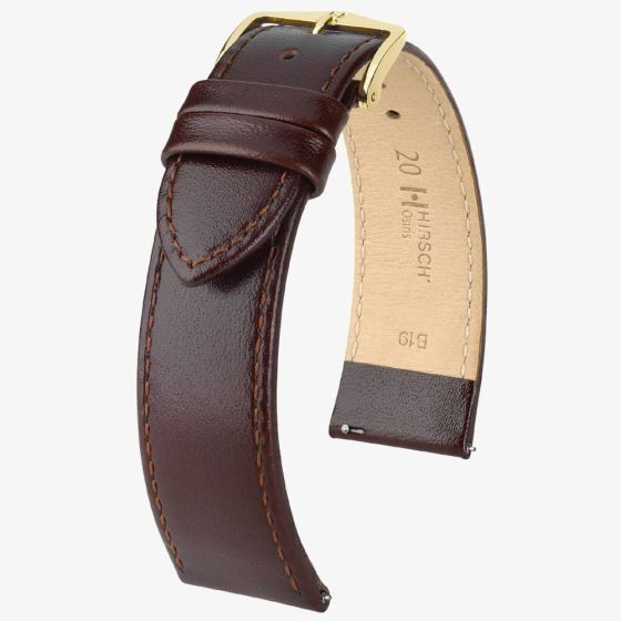 HIRSCH Osiris Medium Brown Leather Watch Strap 03475110-1