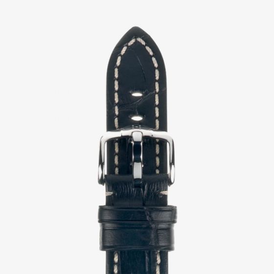 HIRSCH Knight Long Black Leather Watch Strap 10902850-2